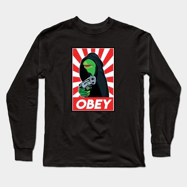 Hooded Kermit Long Sleeve T-Shirt by FungibleDesign